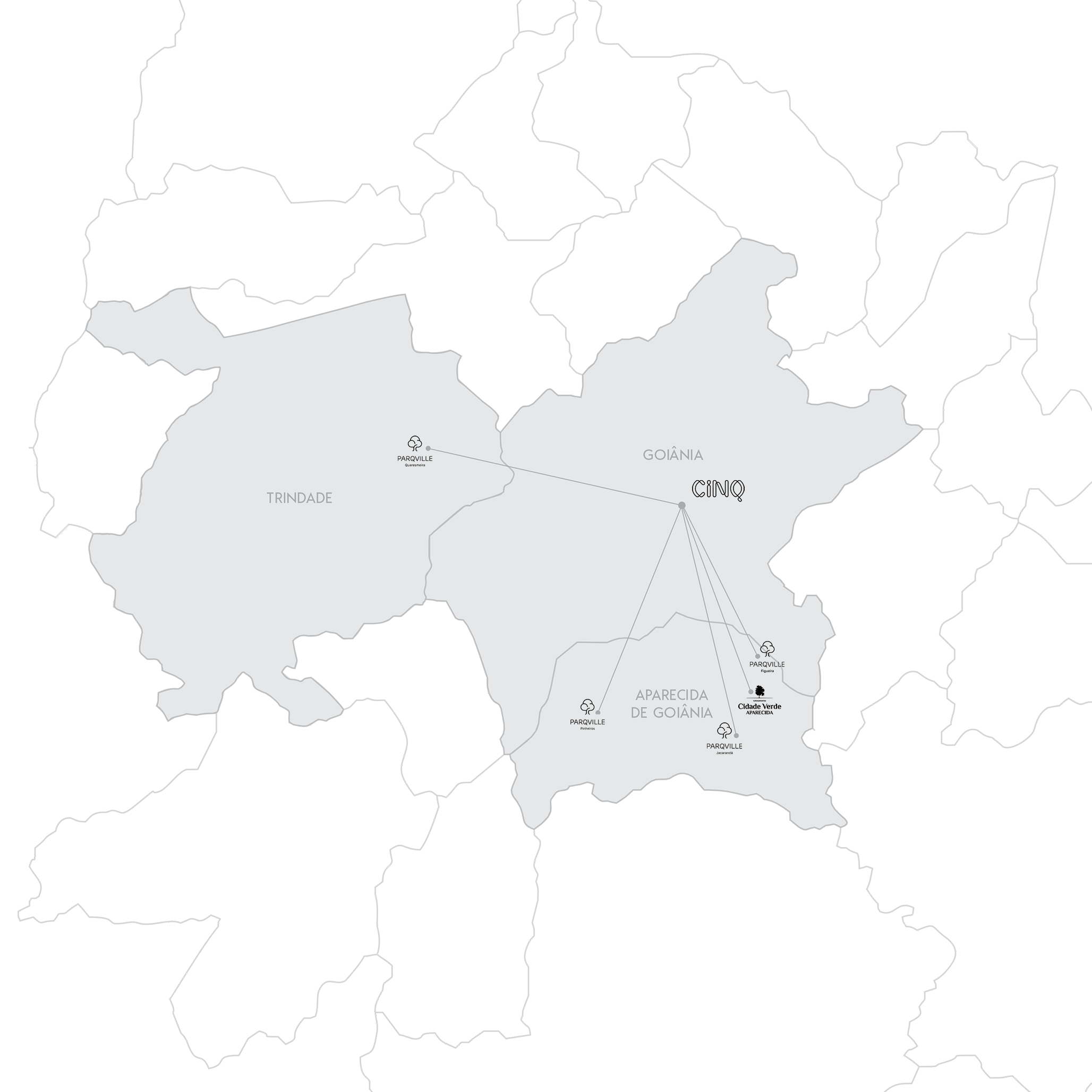 Mapa da Região Metropolitana de Goiás